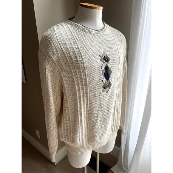 Vintage Fairway Sport Argyle textured golf sweater size L - Picture 2 of 4